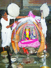 Statues of Lord Krishna & Radha at DakshinPaat Satra, Majuli 