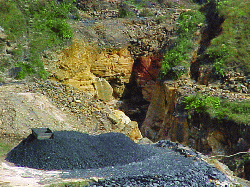 Collection area for the mined coal