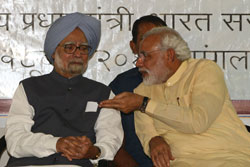 Prime minesterial rivals Dr. Manmohan Singh and Narendra Modi