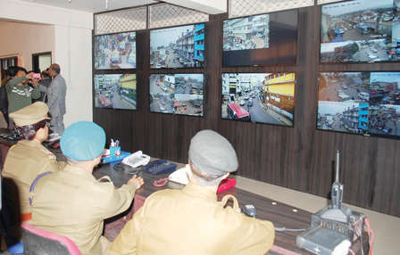 The CCTV control room at Sadar Police Station