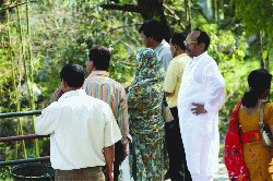 The Bangladeshi tour operators inspecting the tourist sites in Jaintia Hills