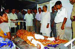 Chief Minister visiting victims of blast in Tripura -2008