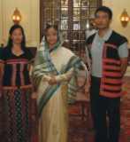 Tine Mena with the president