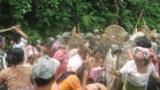 Anti - dam protestors clashing with security personnel