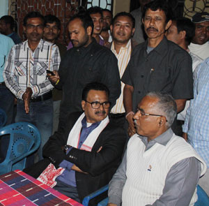 Chandra Mohan Patowary attending a meeting on joining the BJP party