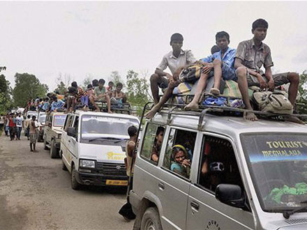 Hoards of people entering Assam